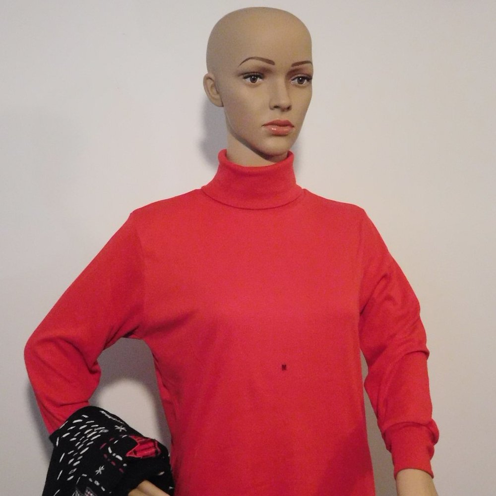 Crystal-Kobe Red Turtleneck Top
